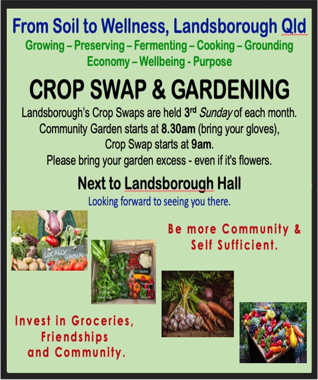 Crop Swap and Gardening- along the northern side of the hall